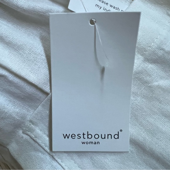 Westbound woman White The ISLAND Crop Pull-On Mid Rise Wide Leg Drawstring Pant - Picture 5 of 10